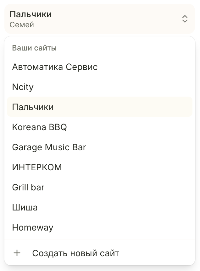 30 сайтов в одном кабинете